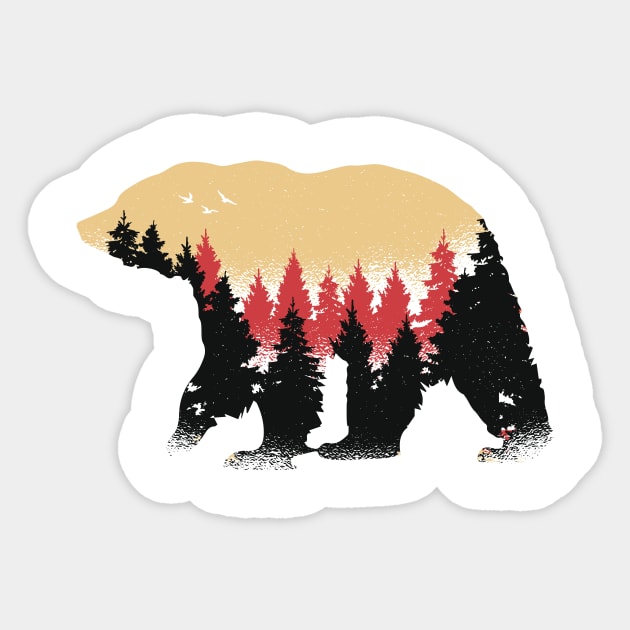 Bear and wood Shirt Sticker by A&P